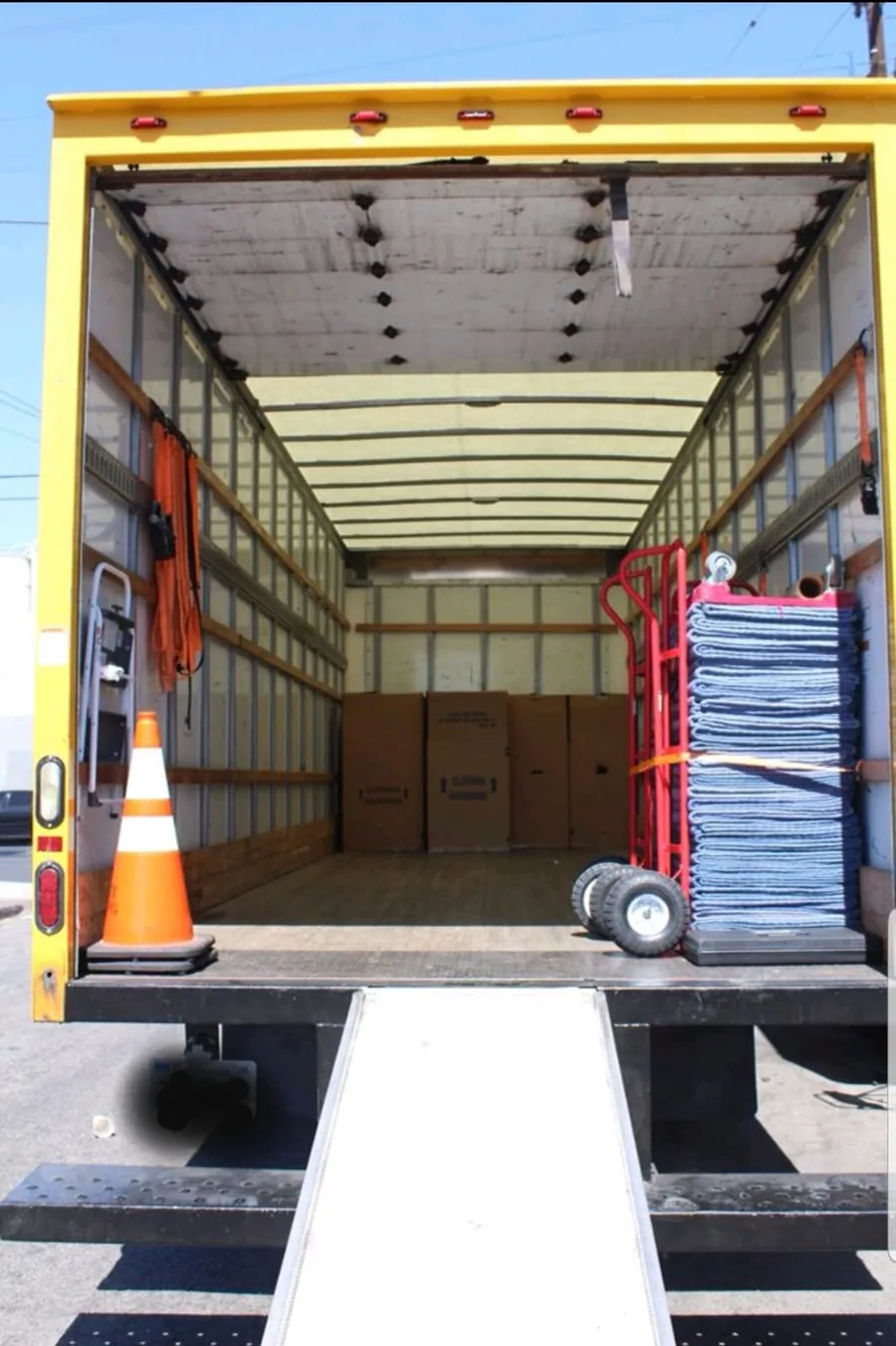 A2 Moving truck with ramp and supplies